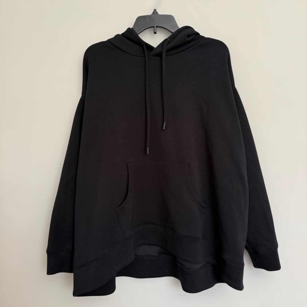 Marla Wynne Black Womens Hoodie Sweater Plus Size 1X Loungewear Minimalist